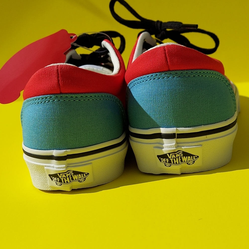 Vans lace up sneakers color block blue pink red - Picture 5 of 7